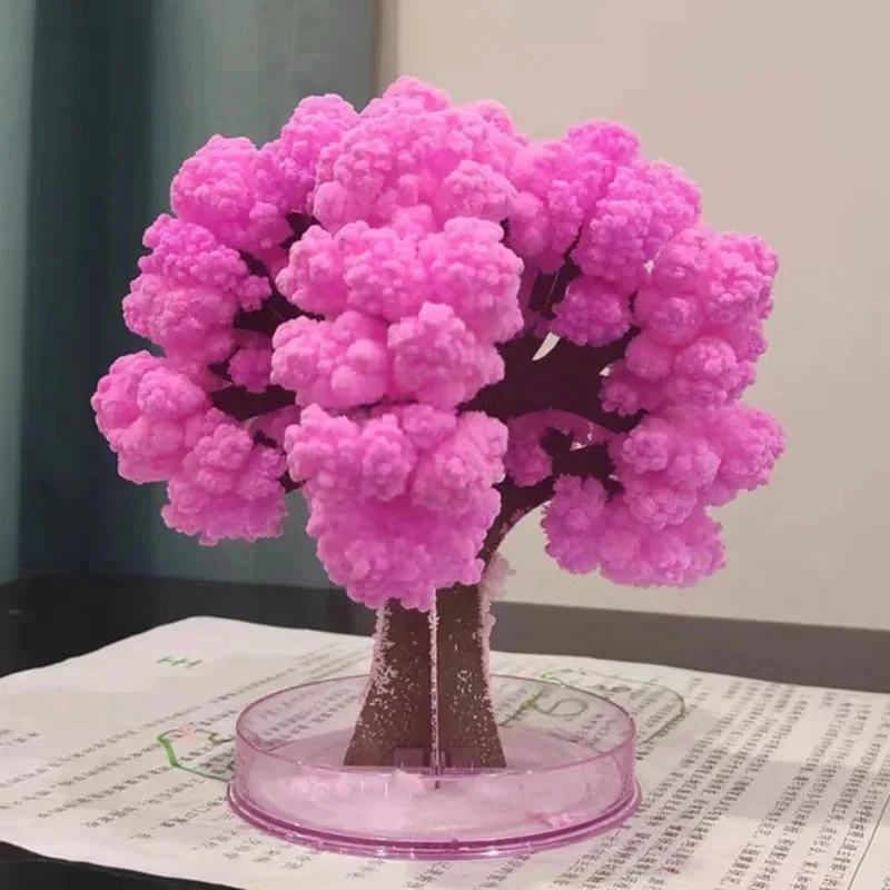 Magic Sakura Tree Diy Visual Magic Growing Paper Crystals Tree Cherry Blossom Science Toys Novelty Funny Christmas Kids Gift