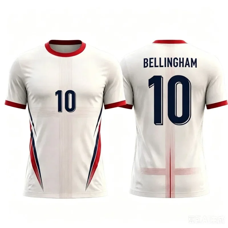 England Soccer Jersey 3D Print St George Cross Unisex #10 Bellingham Fan Short Sleeve Match Day Casual Sports Tee Sportswear