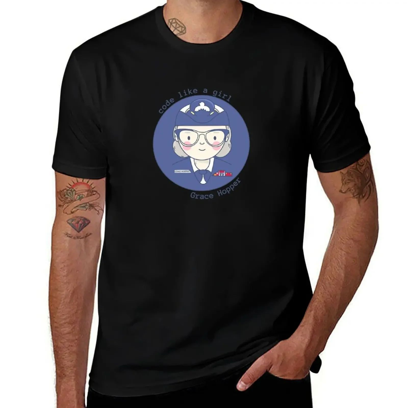 Programmer girl - Grace Hopper - Code like a girl T-Shirt cheap stuff anime tshirt man clothes plain t shirts men