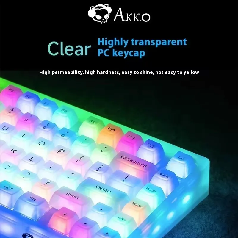 Akko Keycap transparan Asaclear Keycap Set lengkap Universal Cross personalisasi Keycap Pc poros satelit tanpa tulang Keycap 155