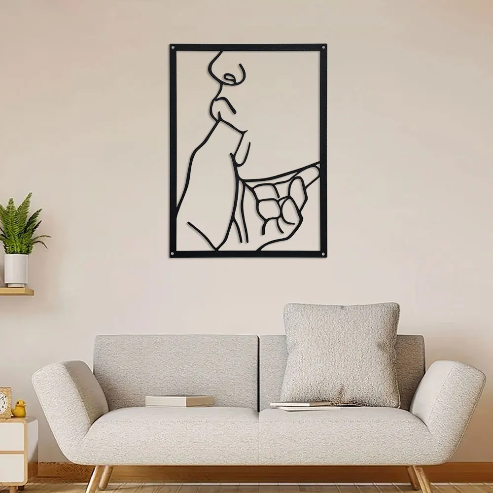 1pc Metal Wall art,Sleek Metal Abstract Line Wall Art - Modern Minimalist Decor, Durable Hanging, Elevates Home Interiors