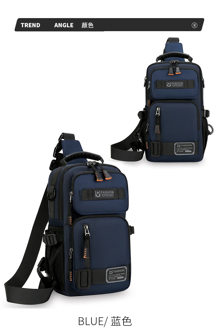 Mode männer Taille Packs Brust Tasche Hohe Qualität Oxford Umhängetaschen Für Männer Mode Lässig Männer Tasche Handtasche Männlichen Brust pack – Detail 25