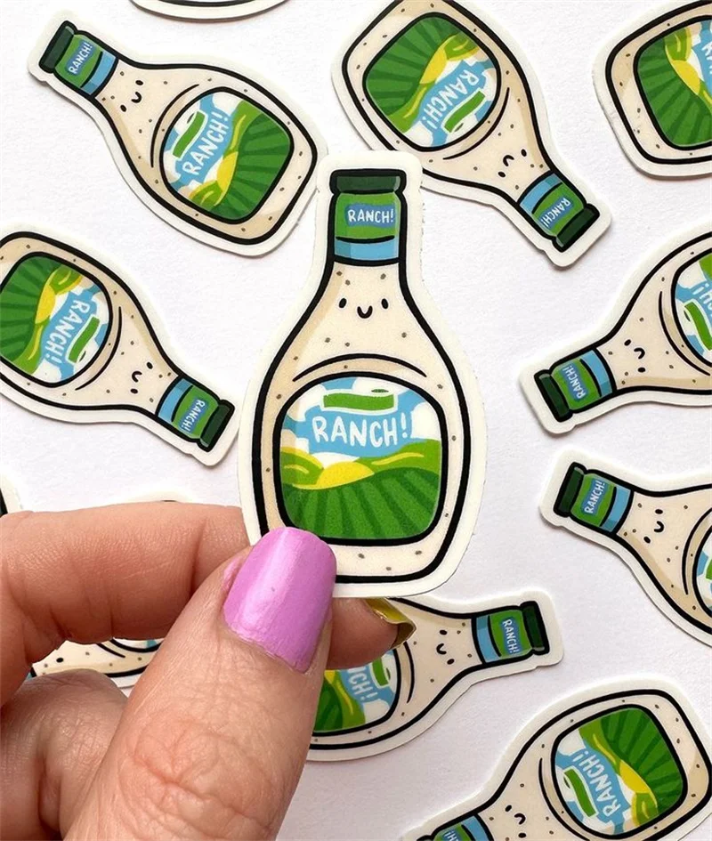 Eco-Friendly Wholesale Custom UV Printing Gloss Lamination Vograce Stickers Die Cut Transparent Vinyl Decorative Sticker