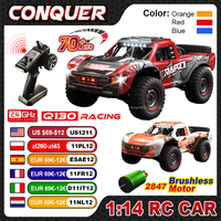 Wltoys Q130 1:14 70 KM/H High Speed 4WD RC Car With LED Light Brushless Motor Cars Remote Controlled Drift Monster Truck Toy