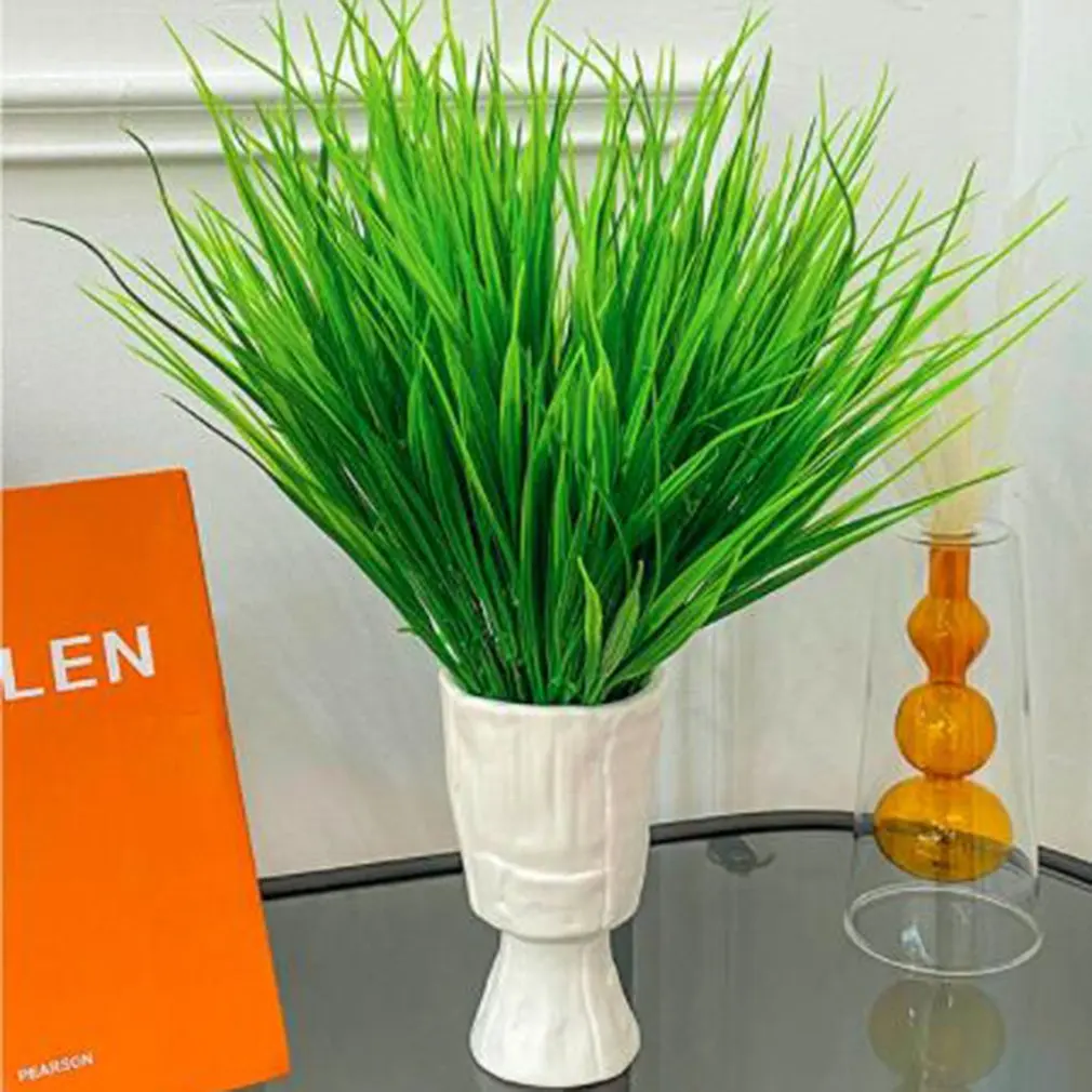 14pcs Artificial Wheat Grass Fake Plants Flower Shrubs Bushes For Garden Patio Outside Indoor Wedding Home Decoration