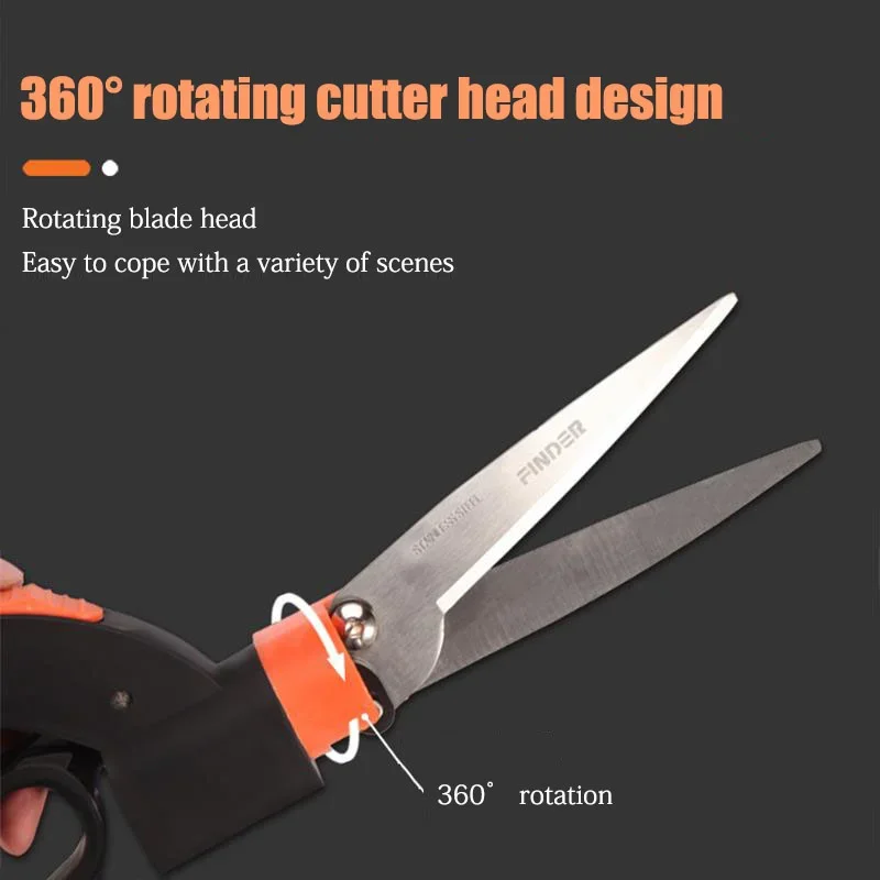 360° Rotating Grass Trimming Shears – Sharp Tip, Multifunctional Handheld Lawn & Hedge Pruning Mower Scissors