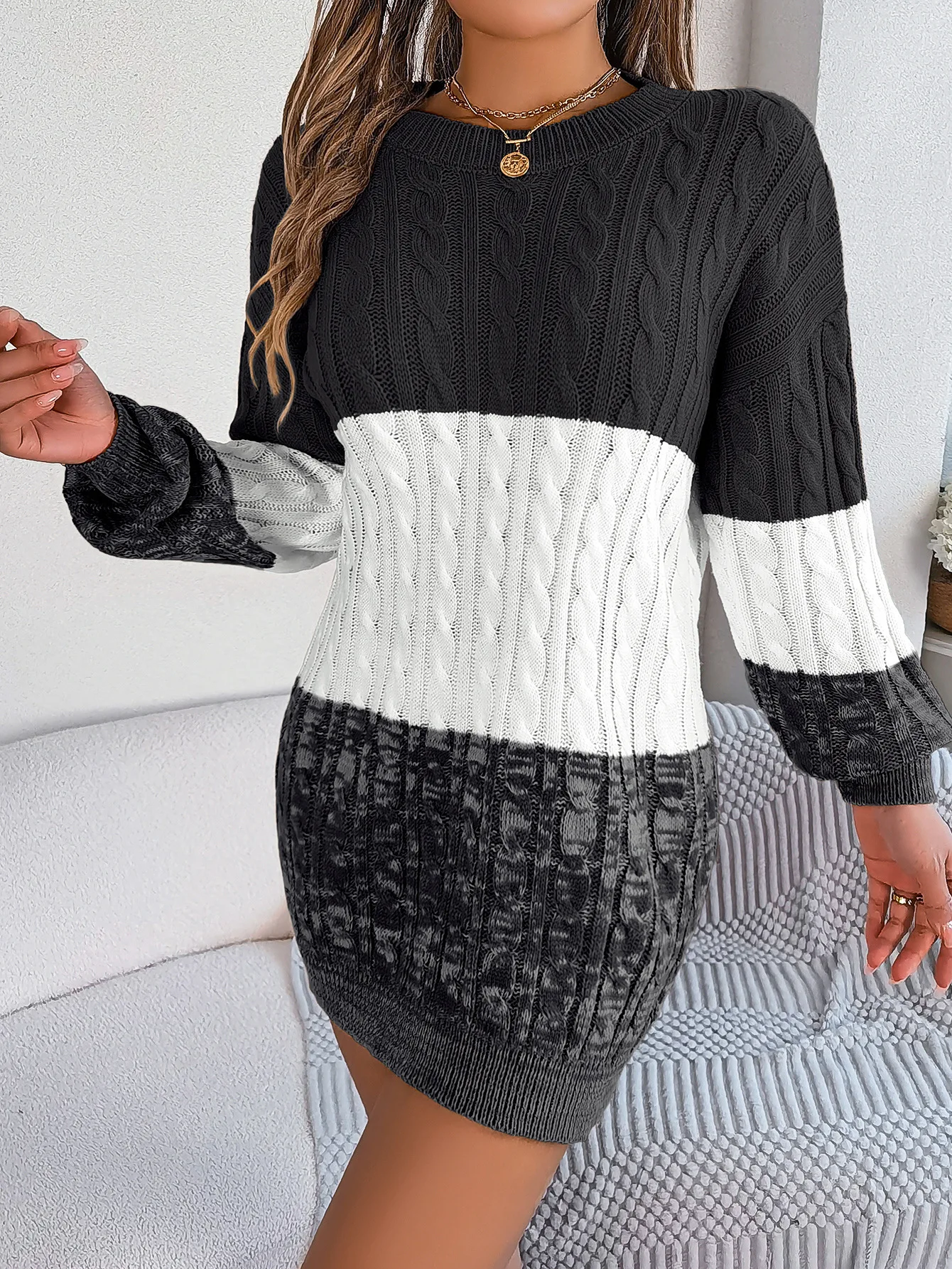 

Sweater Dress for Woman Winter Fall Winter Temperament Dress Women's Clothing Casual Fashion Long Sleeve Party Clothes For Women