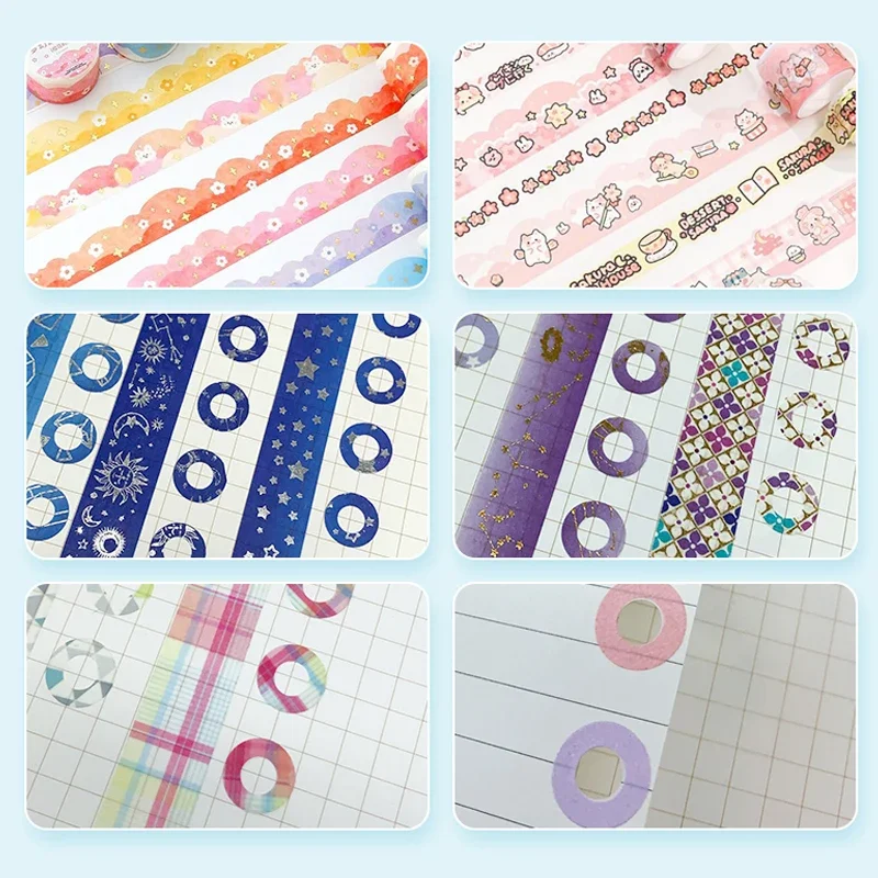 Hole Puncher Paper Tape Hole Punch Protector Labels Self-Adhesive Loose-Leaf Paper Hole Reinforcement Labels Round Stickers