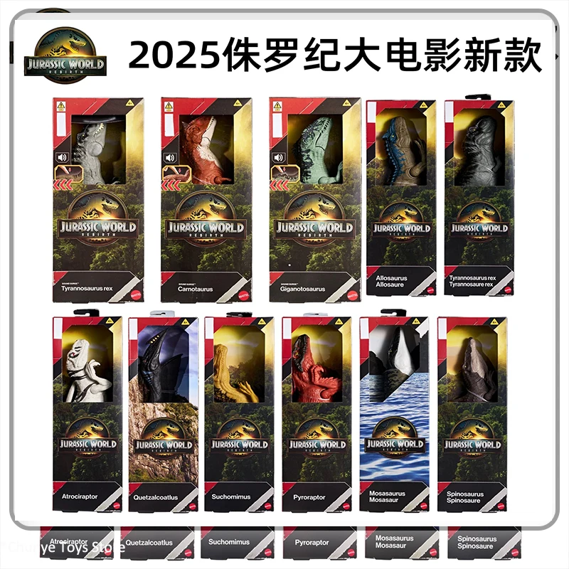 

2025 Movie Original Jurassic World Rebirth Series Tyrannosaurus Rex Sound Surge Dinosaur Model Collection Ornament Boy Toy Gift