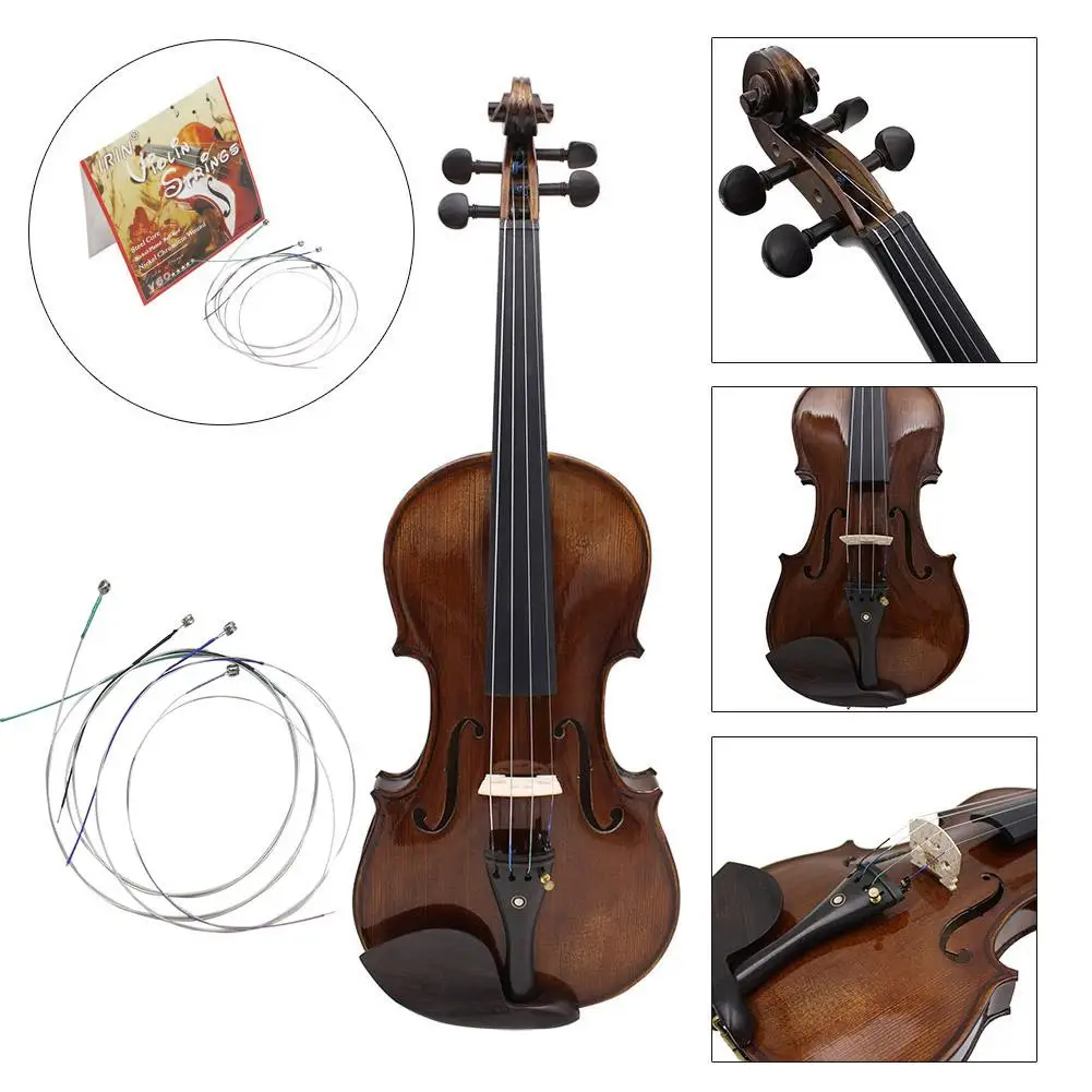 Cuerdas de violín profesionales, heridas en níquel y plata para violín 4/4 3/4 1/2 1/4, piezas y accesorios para instrumentos musicales