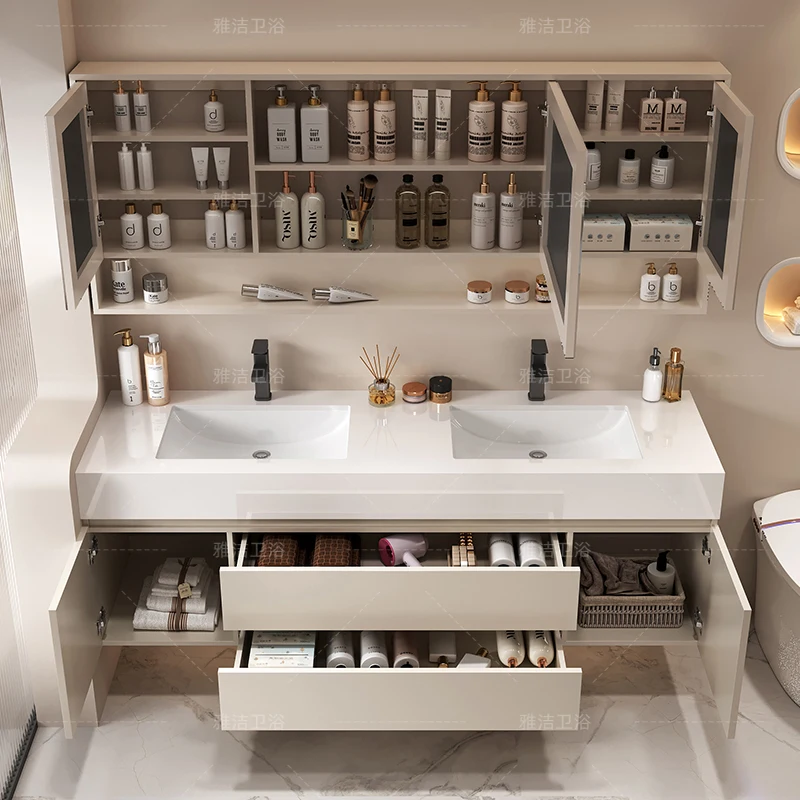 Aesthetic Large Size Bathroom Cabinet Vintage Professional Shelves Toilet Cupboard Space Saver Gabinete Ornaments Home Decor