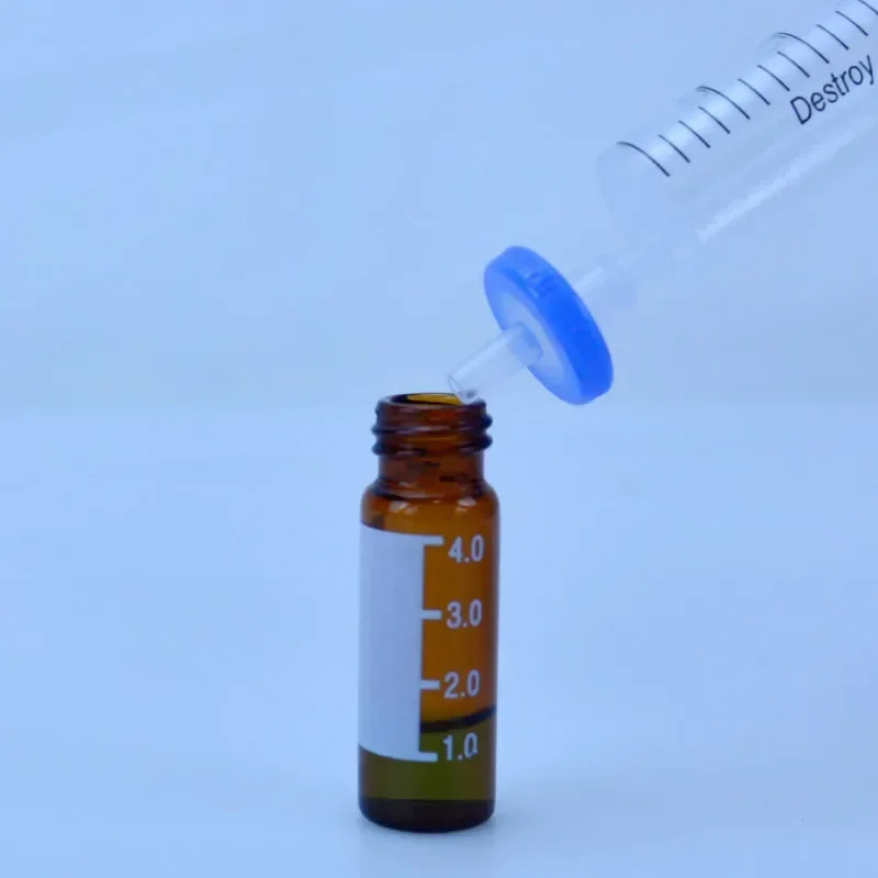 Chromatography Vial 2ml With 9mm Lid Automatic Parse Sample Bottle With Scale 100pc