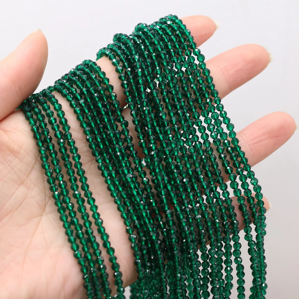 2pcs Natural Semi-precious Stone Beads Dark Green Spinels 3mm Loose Stone Beads For Jewelry Making Bracelet Necklace Handmade