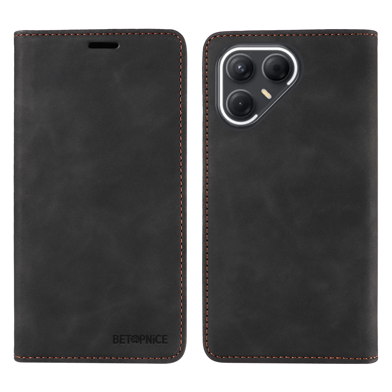 

For TECNO Pova 7 5G Case BETOPNICE Magnetic Closure RFID Blocking Wallet Stand Leather Phone Cover - Black