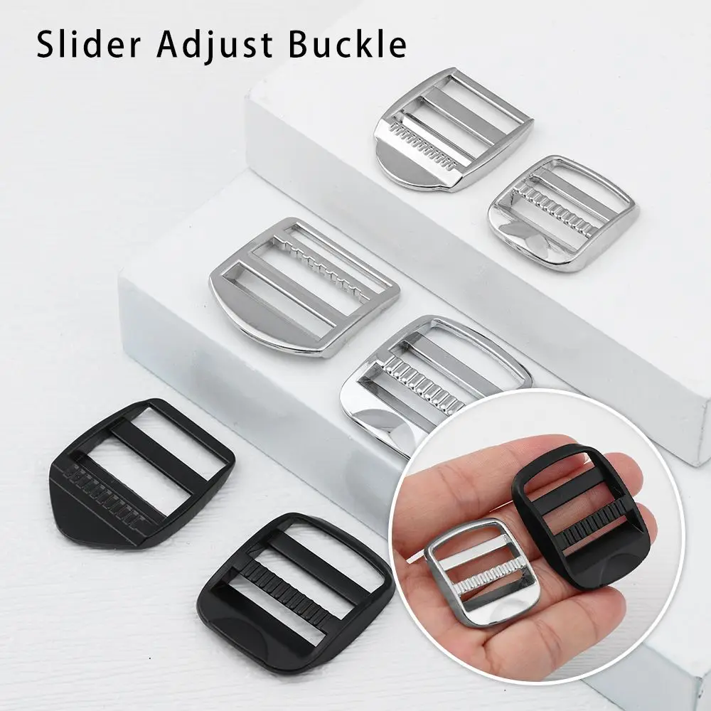 Metal DIY Rectangle Luggage Hardware Slider Adjust Buckle Slider Loop Backpack Straps Buckle Backpack Accessories