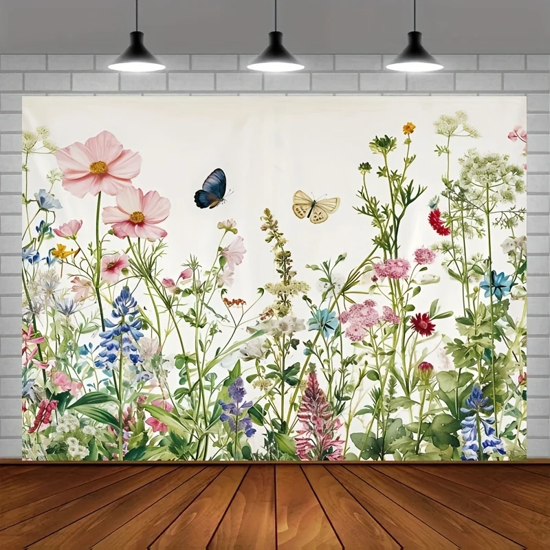 1pc lebendige Blumen-und Pflanzen hintergrund dekoration-haltbare Polyester-Foto-Requisite für unvergessliche Partys