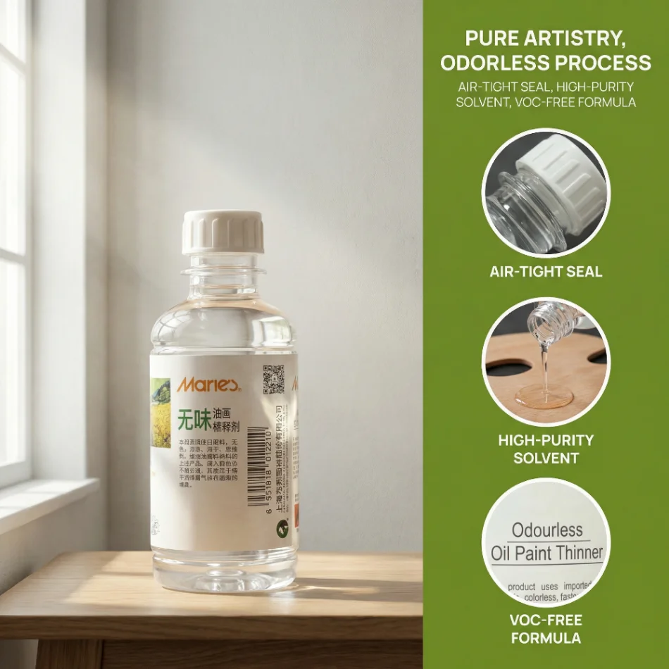 Marie's Terpentin-Verdünner Ölfarben-Medium 200ml 500ml Tönungsöl Reinigungsflüssigkeit Stiftwaschflüssigkeit Toner – Detail 1