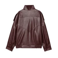 MUJER Faux Leather Jackets for Women Oversize Women's Bomber Jacket Fashion Winter Womens Coats Outerwears Demi-season Jackets 4