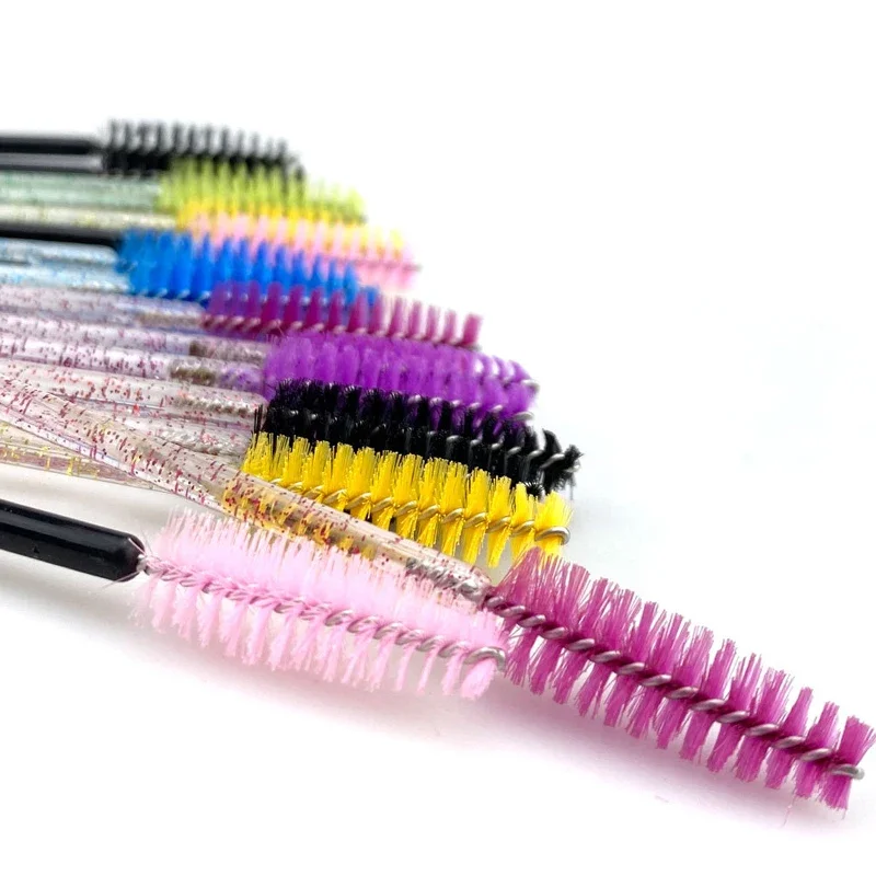 50pcs Silicone Gel Eyelash Brush Comb Eye Lashes Extension Mascara Wands Makeup Beauty Tools Disposable Makeup Brushes 1 Bag