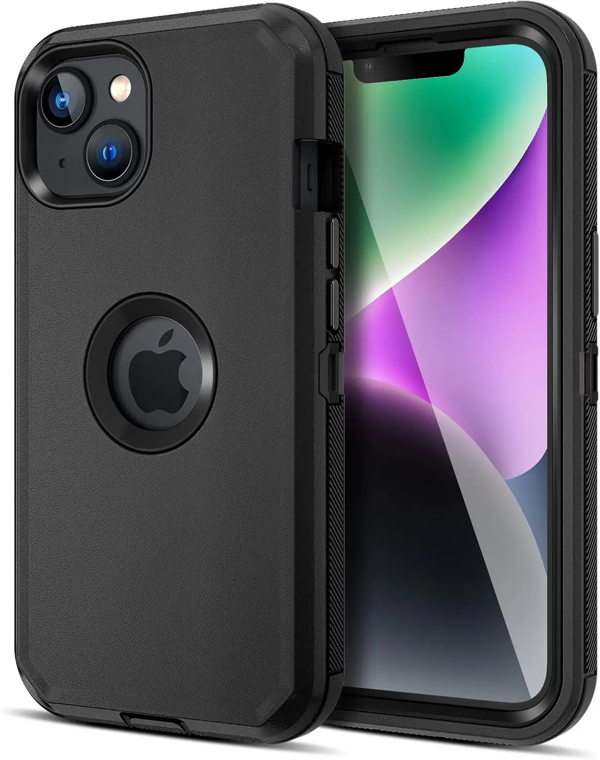 

Shockproof Dual Layer Case for iPhone 14 Plus - Heavy Duty Protection, Anti-Scratch & Dust Cover, Black