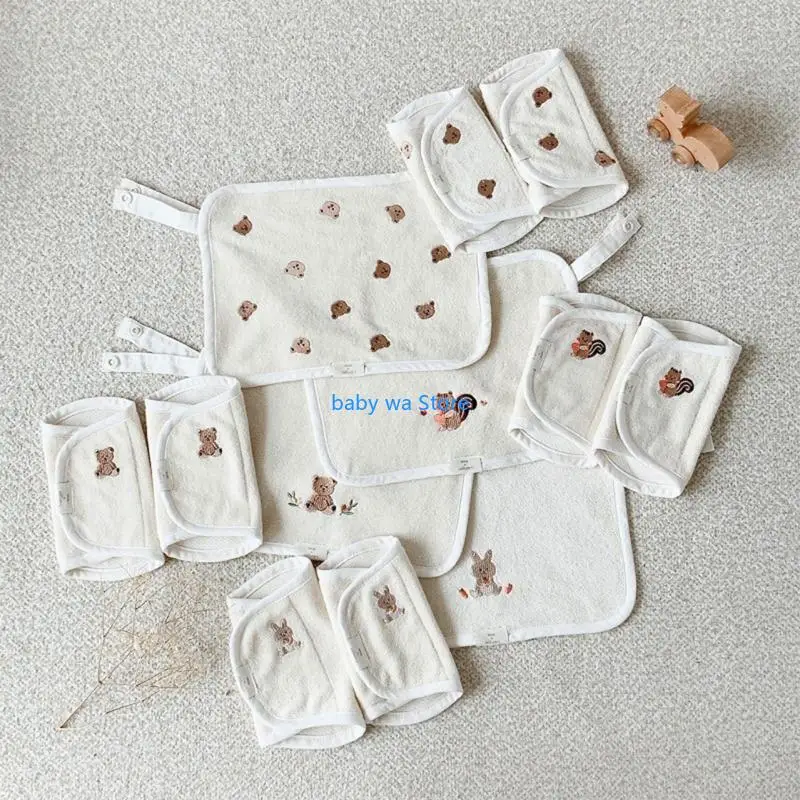 

Newborn Infants Teething Soft Cotton Pad Baby Waist Stool Drool Bib Saliva Towel 4XBD