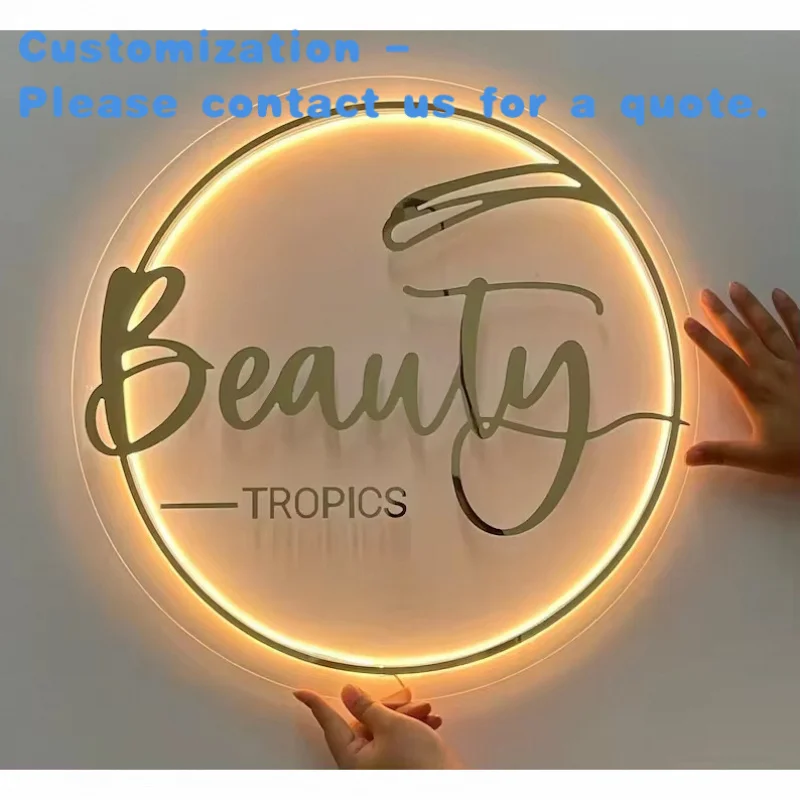 custom.3D Acrylic Signs Custom Business Beauty Salon Nail Hair Studio Sign Wall Aesthetics Decor Company Name Plaques