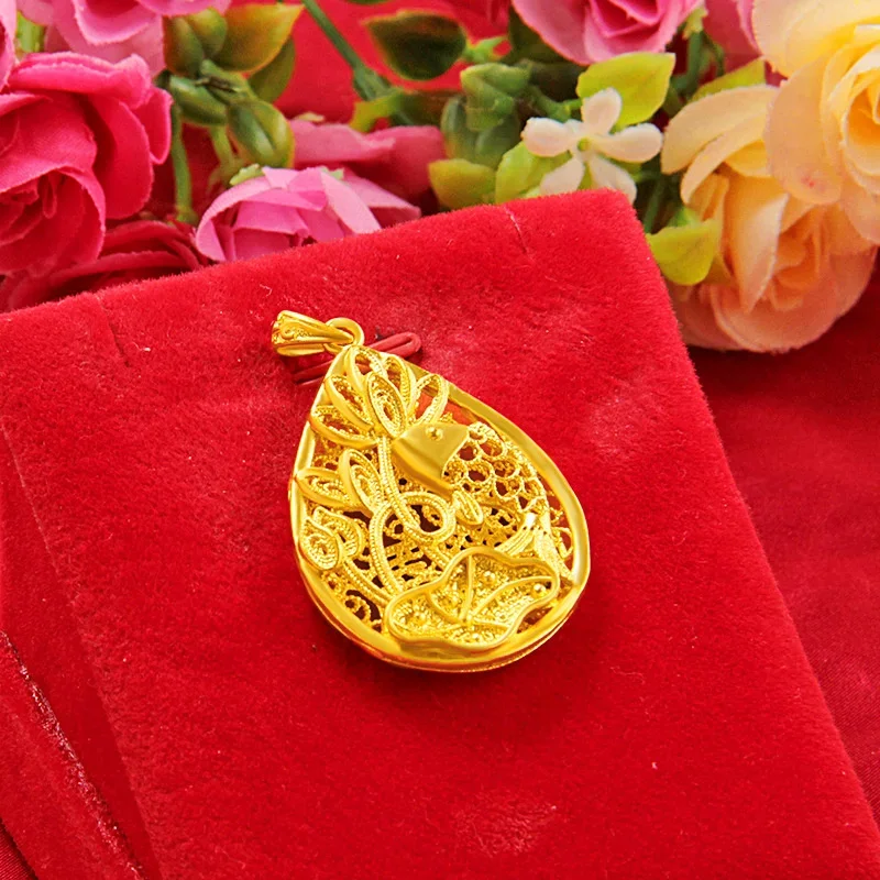 Vietnam Goldschmuck Messing vergoldet Schmuck Lotus Karpfen Anhänger Damenmode Imitation Gold Anhänger Accessoires