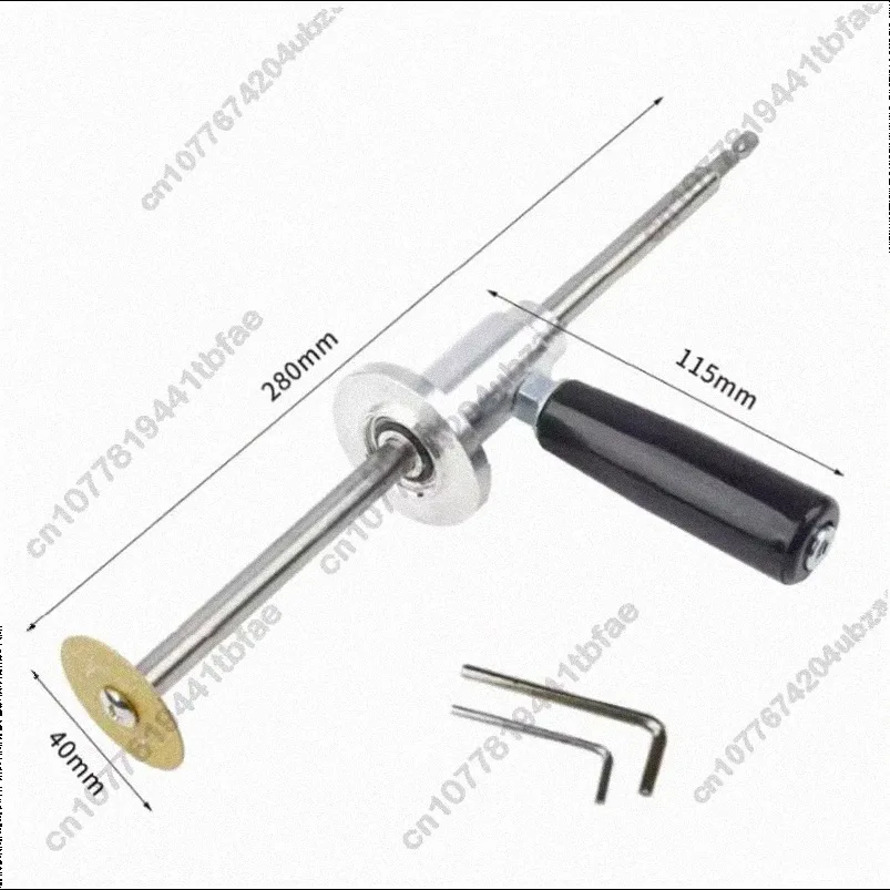 PVC pipe cutter with adjustable cutting length, tool for pipe and electrical installation, hexagonal handle