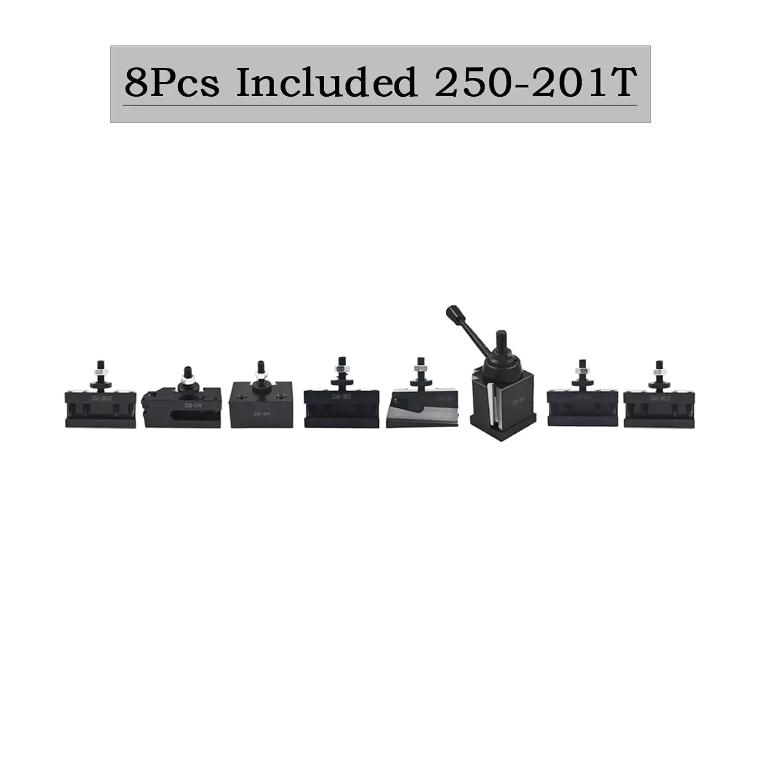 250-222 Tool Post Set Wedge Type Quick Change Turning and Facing Holders Fit for Lathe (8)