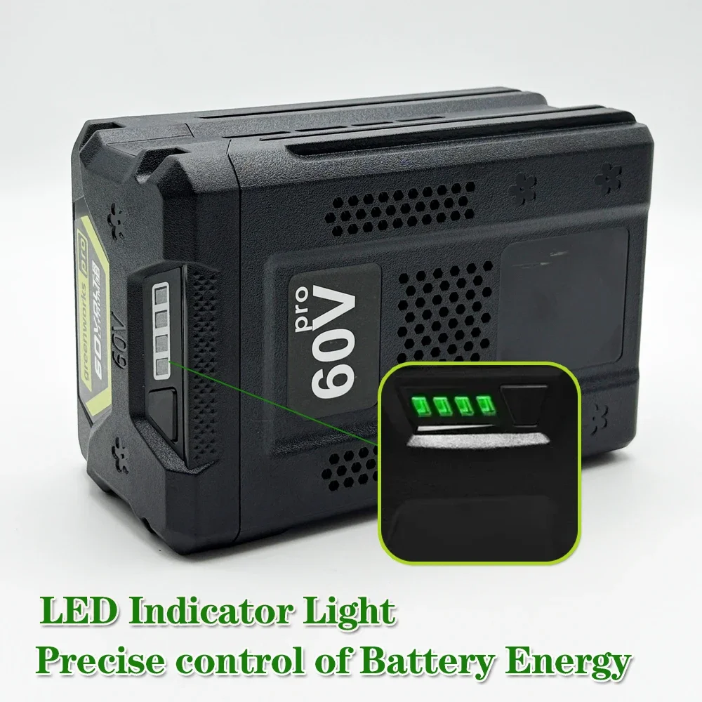 60V 6.0/8.0/10.0Ah Lithium Ion Battery Applicable Greenworks PRO Replacement 3X Longer Runtime,for brushless lawn mowing , etc