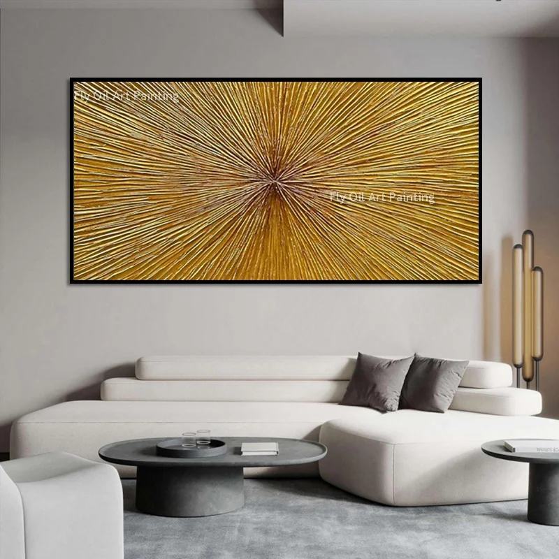 Simple Design New Pure White Canvas Thick Wall Art Decor For Living Room Handpainted Fashion Yellow Oil Panting Abstract Artwork