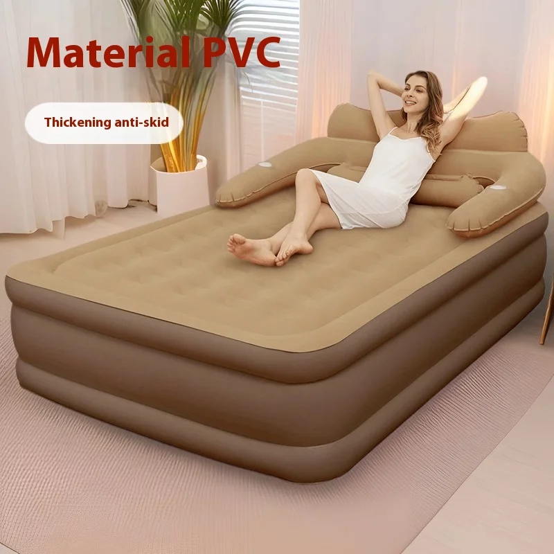 2 Persons Inflatable Mattress Indoor Outdoor Air Cushion 48cm High Bed Camping Folding Home Lazy Laying Soft Skin-friendly