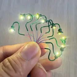 Ho 체중계 클래식 벽 마운트 구스넥 램프, 가로등 모델 제작, 철도 공원 램프, 기차, 철도 레이아웃, 5 개