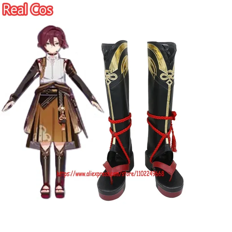 

RealCos Game Genshin Impact Shikanoin Heizou Обувь для косплея Party Heizou Shikanoin Сапоги для косплея Обувь из искусственной кожи Реквизит для Хэллоуина