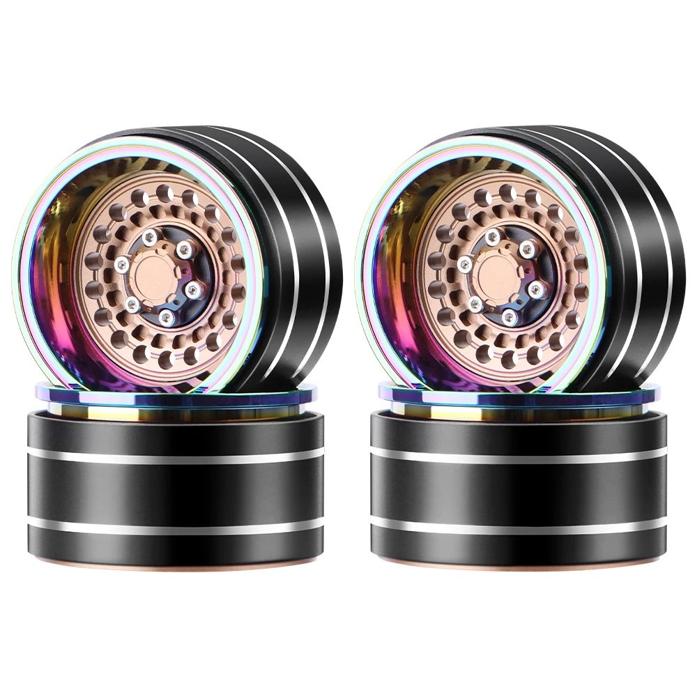 

GLOBACT Rainbow 1.9 Beadlock Wheel Adjustable Offset -10mm/-13mm Aluminum Rim for TRX4 TRX6 Axial SCX10 FMS Redcat RC4WD Gmade