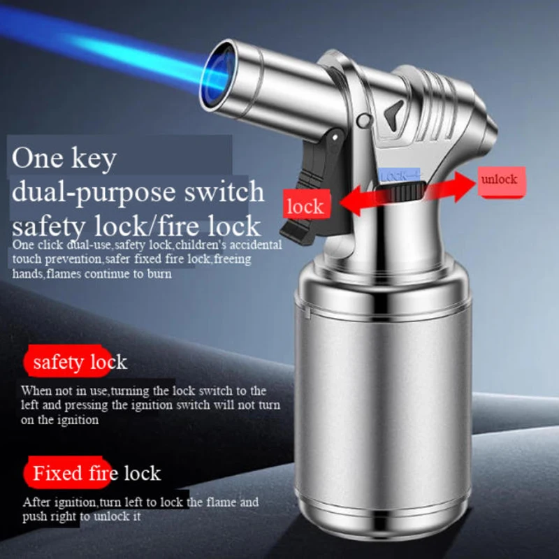 NewWindproof Lighter Inflatable High Temperature Point Moxibustion Cigar Burning Pig Hair Handheld Spray Gun Igniter
