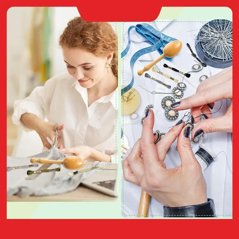 طقم مستلزمات جريئة مكون من قطعتين، بيضة جريئة للجوارب، مستلزمات رمي الفطر الخشبية مع خياطة إبر العين #1