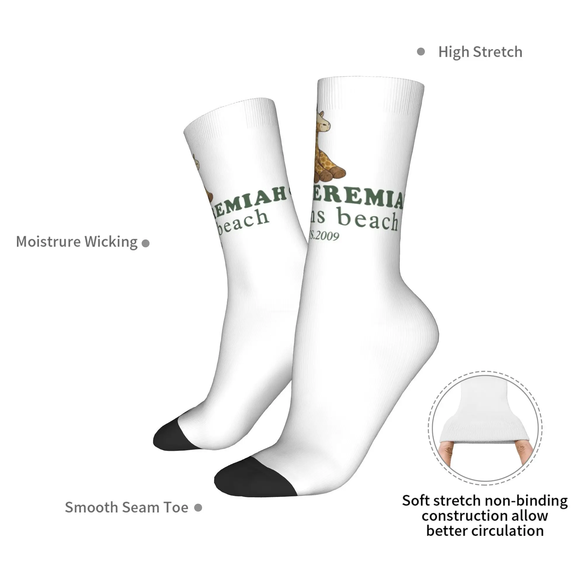 Harajuku Team Jeremiah Cousins Beach Est. جوارب رياضية لعام 2009، جوارب طويلة من البوليستر جميلة للصيف للنساء والرجال