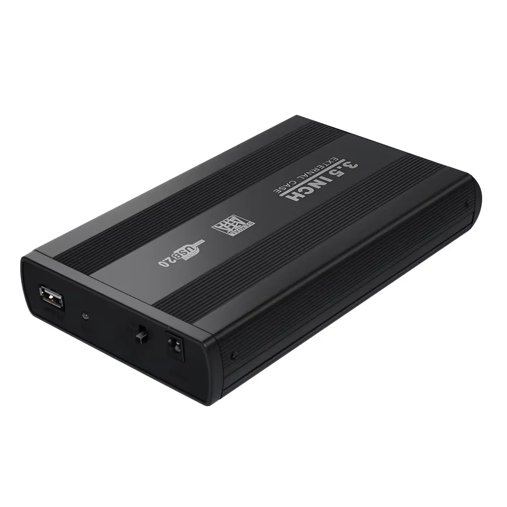 NEW 3.5 Hard Drive Case for 3.5-inch SATA SSD HDD USB 2.0 Hard Drive Protective Cover Black  External Hard Drive Enclosure