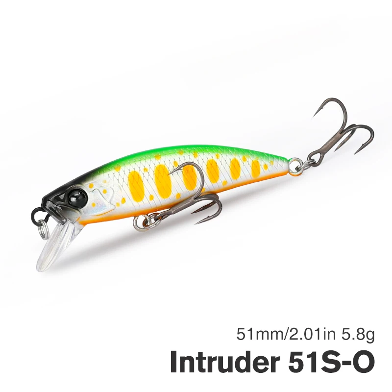 TSURINOYA 8PCS 51mm 5.8g Zinkende Minnow Intruder 51S Vissen Lokmiddel Licht Spel Vissen Lokmiddel Stream Hard Aas Baars Snoek Forel