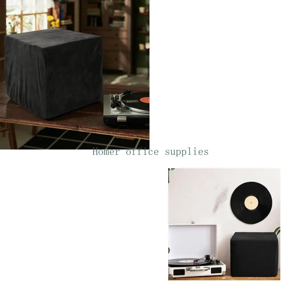 K43B Elastic Black Spandex Dust Cover Fabric Protective Sleeve for 12inch Records Fit up to 50 LPs in a Single Sleeve