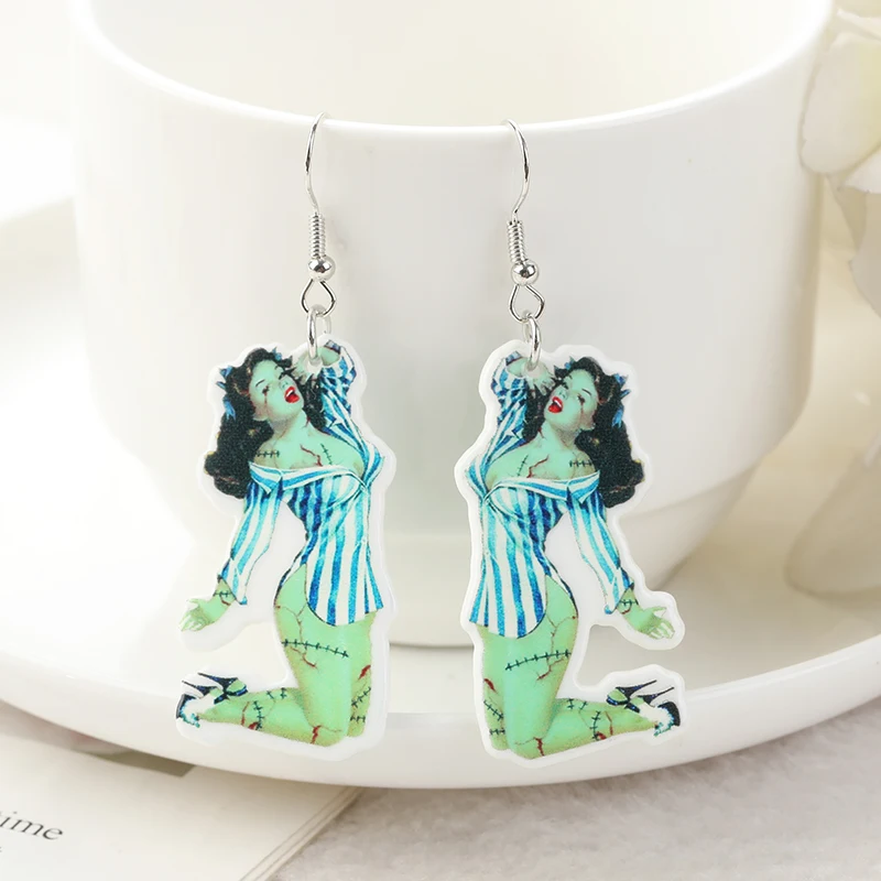 1 Cặp Thời Trang Phù Thủy Người Phụ Nữ Tòn Ten Bông Tai Acrylic Gợi Cảm Trái Cây Đại Thả Bông Tai Cho Bé Gái Món Quà Sinh Nhật