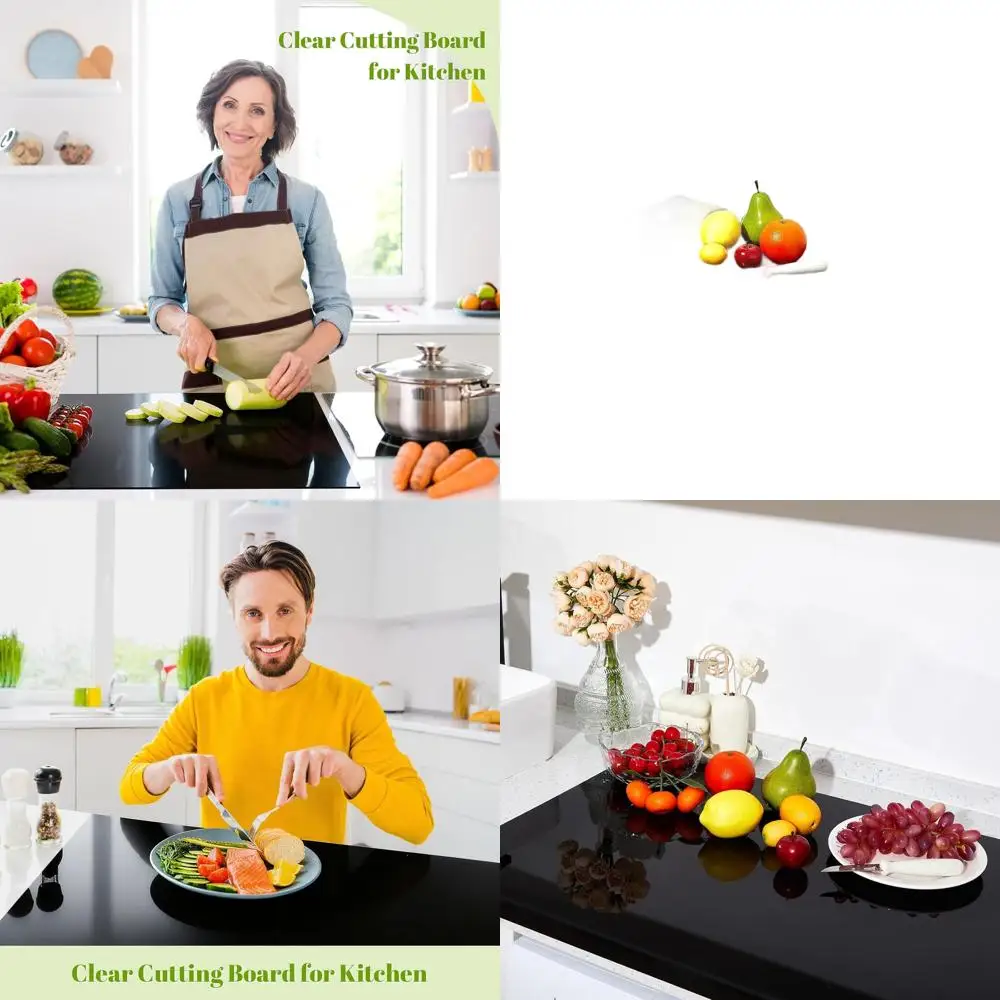 

Акриловая разделочная доска черного цвета 30x20 см с нескользящими краями для защиты кухонной столешницы и нарезки продуктов