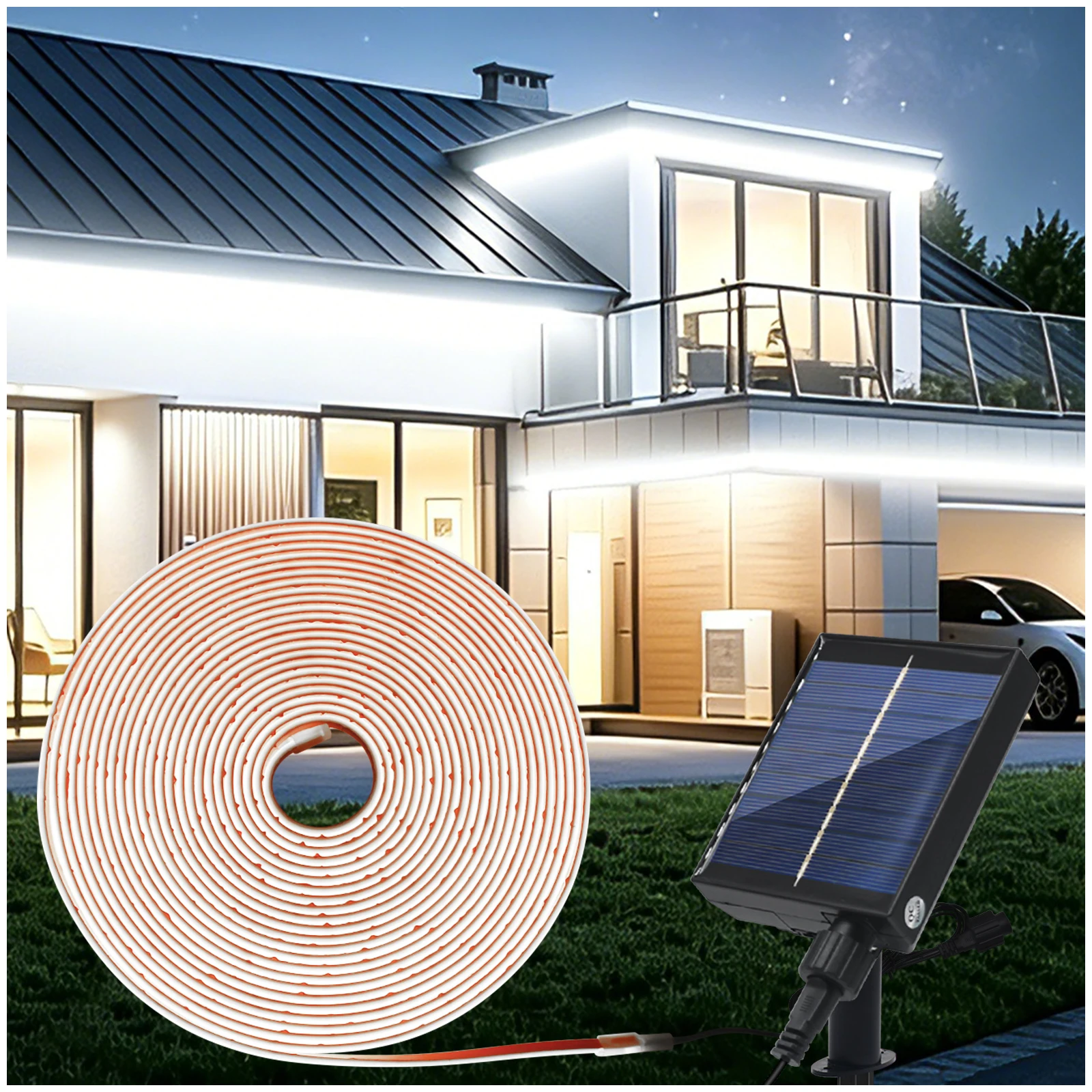 24V COB Neon-Streifen IP68 Wasserdicht Weiß/Rot/Eisblau/Rosa/Grün/Lila Solarbetriebenes Flexibles Band LED-Licht – Detail 10