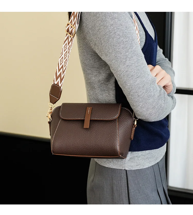 Fashion Wide Strap Crossbody Bags for Women Phone Bags Small Simple Shoulder Side Bag PU Leather Lady Luxury Handbags Commute view 5