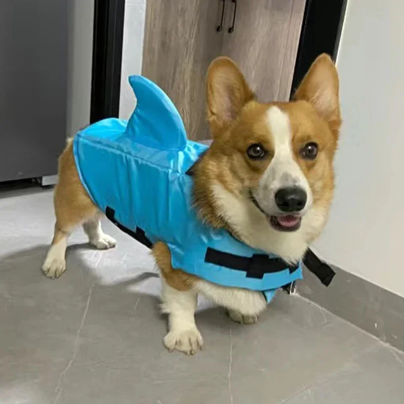 Summer Pet Swim Life Vest Jacket Adjustable Dog Swimsuit with Rescue Handle for Small Medium Dogs Ripstop Corgi