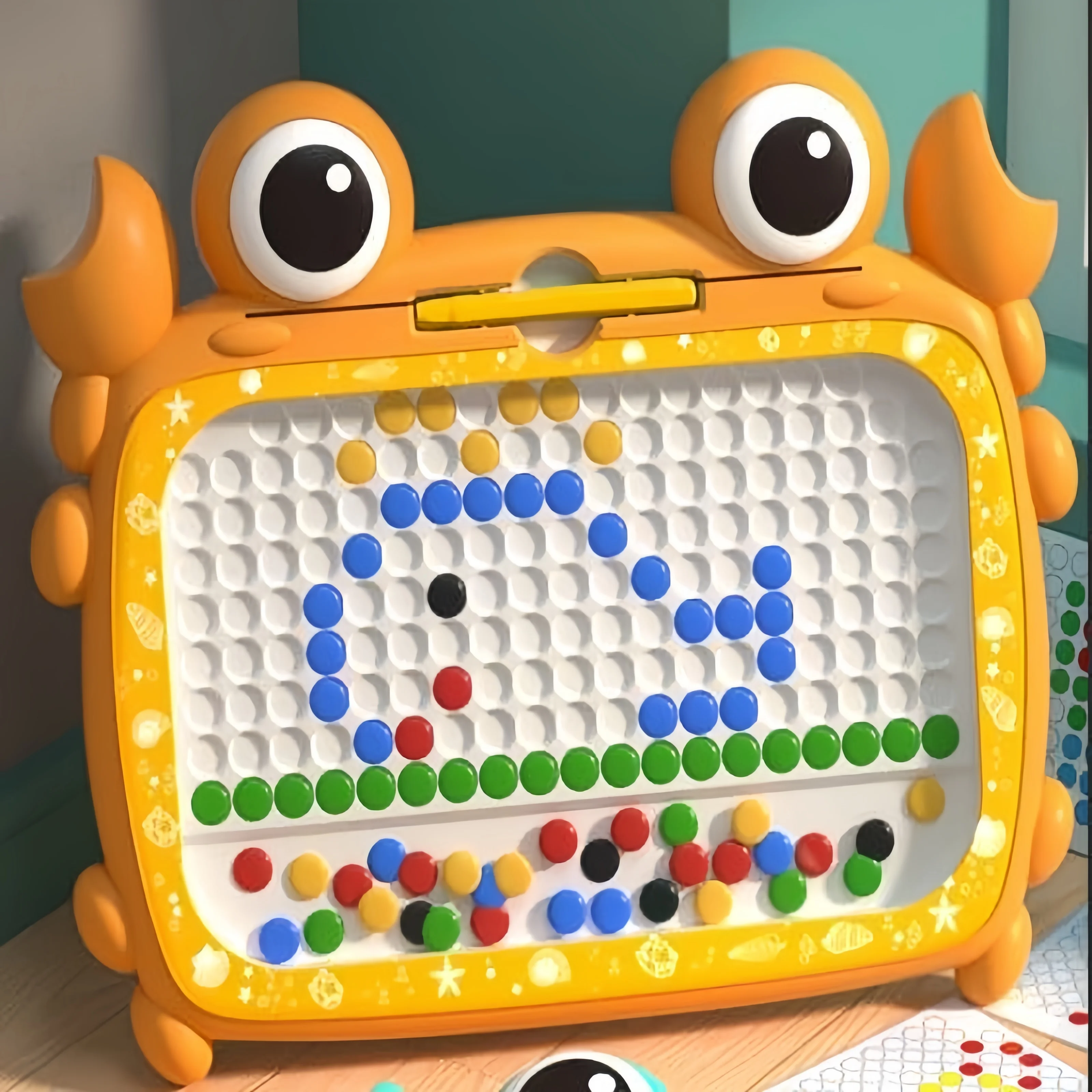 磁気カニ描画ボード 磁気ペン付き 大型落書きボード アート モンテッソーリ教育 就学前のおもちゃ ギフト