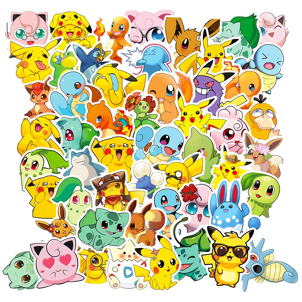 10/30/50pcs Anime Pokemon Pikachu Stickers Kawaii Cartoon Graffiti Decals DIY Phone Cases Notebook Cute Classic Sticker Toys