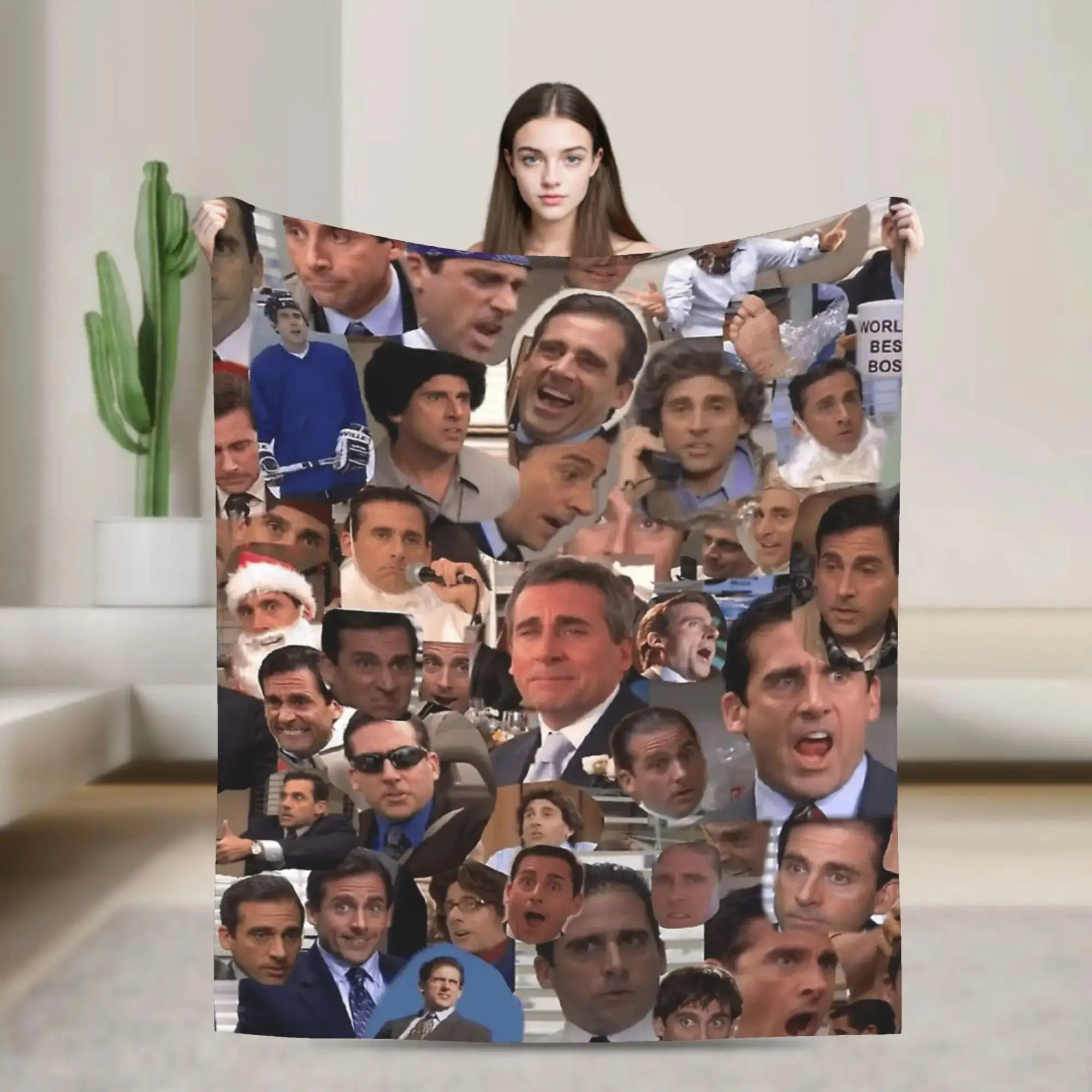 

Плюшевый плед с забавным мемом Майка Майкла Скотта для мальчиков и девочек, теплый мягкий плед для дивана, кровати, фланелевое покрывало, оригинальное покрывало на кровать