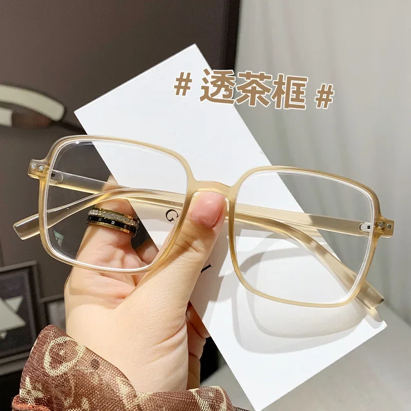 Anti-Blaulicht-Myopie-Brille, Retro-Brille mit großem Rahmen, flache/Grad-Brille, Myopie-Fertigbrille, 0–1,0–1,5–2,0–2,5–3,0–3,5–4,0 – Detail 14
